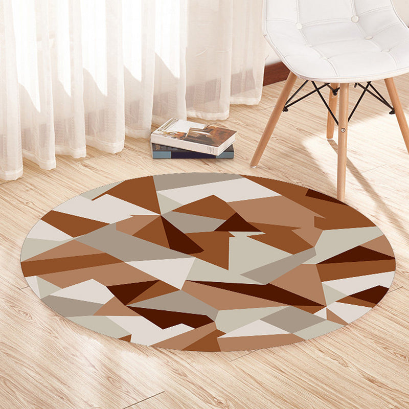 Multicolor Contemporary Rug Polyester Geometric Pattern Rug Pet Friendly Machine Washable Anti-Slip Backing Carpet for Decoration Brick Red Clearhalo 'Area Rug' 'Modern' 'Rugs' Rug' 1725424