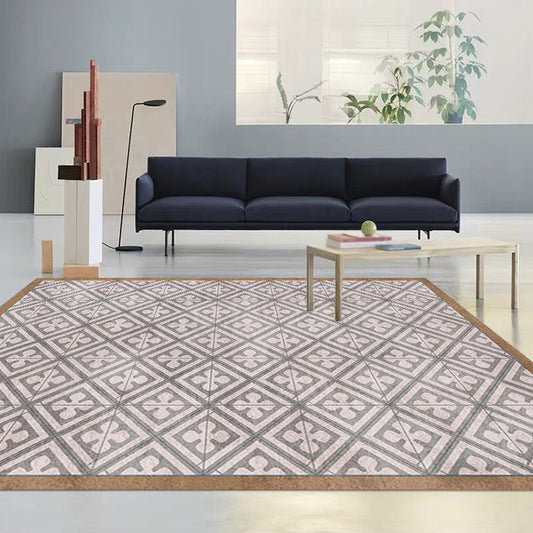Retro Tribal Geometric Pattern Rug Brown and Blue Rug Polyester Washable Pet Friendly Anti-Slip Carpet for Living Room Brown Clearhalo 'Area Rug' 'Moroccan' 'Rugs' Rug' 1725441