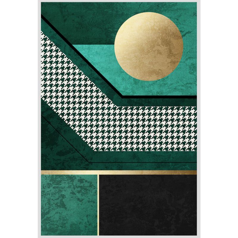 Modern Geometric Pattern Rug with Houndstooth Green Polyester Rug Washable Pet Friendly Non-Slip Area Rug for Living Room Clearhalo 'Area Rug' 'Modern' 'Rugs' Rug' 1725446