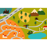 Kids Map Pattern Rug Green Polyester Rug Washable Pet Friendly Non-Slip Area Rug for Child's Bedroom Clearhalo 'Area Rug' 'Rug' 1725463
