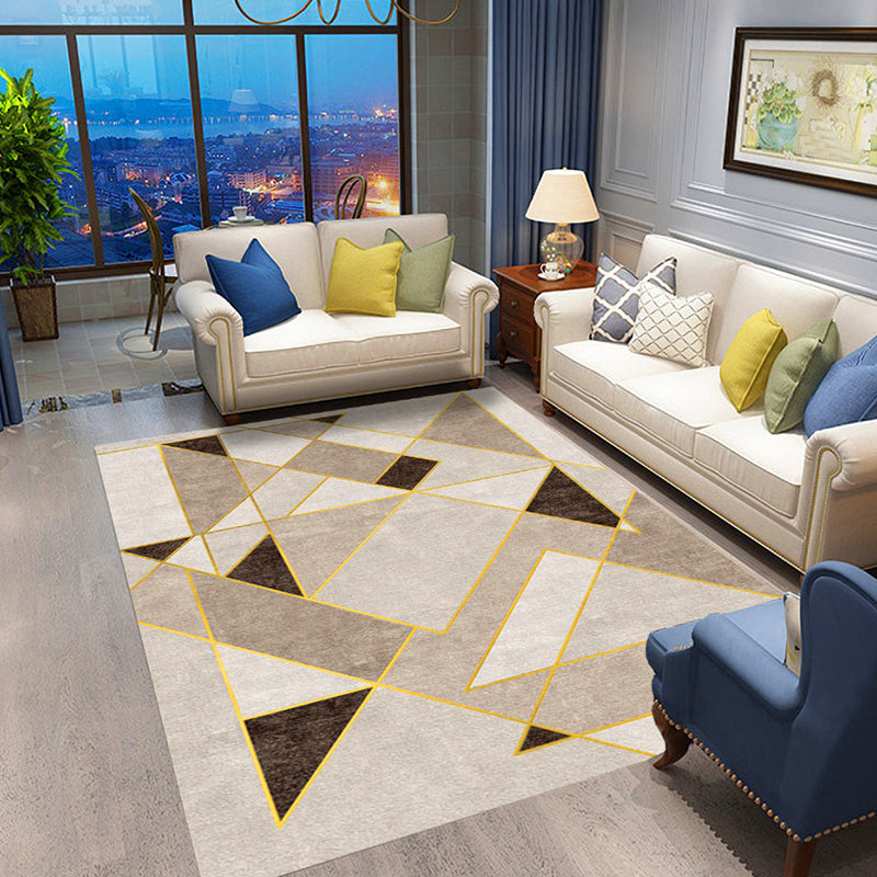 Multicolor Modernist Rug Polyester Geometric Pattern Rug Pet Friendly Machine Washable Anti-Slip Backing Carpet for Decoration Black Clearhalo 'Area Rug' 'Rug' 1725487