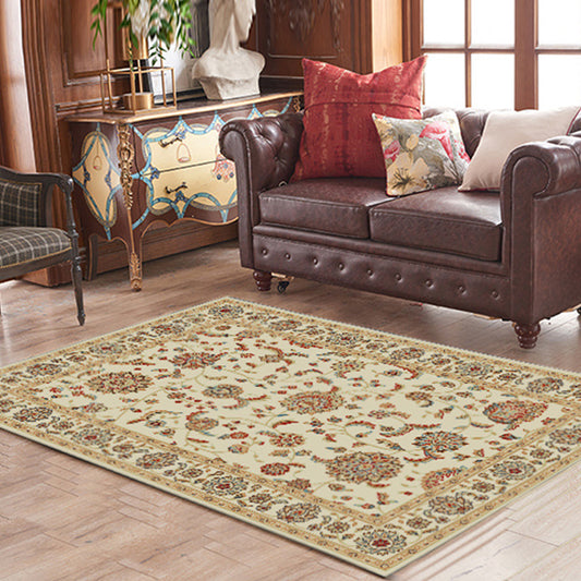Unique Tribal Flower Pattern Rug Multicolor Bohemian Rug Polyester Pet Friendly Non-Slip Backing Washable Area Rug for Living Room Apricot Clearhalo 'Area Rug' 'Bohemian' 'Rugs' Rug' 1725499