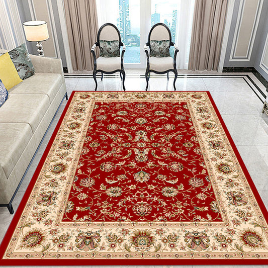 Unique Tribal Flower Pattern Rug Multicolor Bohemian Rug Polyester Pet Friendly Non-Slip Backing Washable Area Rug for Living Room Red Clearhalo 'Area Rug' 'Bohemian' 'Rugs' Rug' 1725501