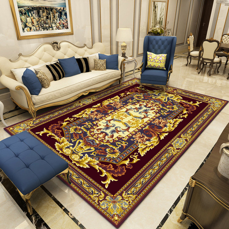 Retro Medallion Pattern Rug Multicolor Rug Synthetics Washable Pet Friendly Anti-Slip Carpet for Living Room Yellow Clearhalo 'Area Rug' 'Moroccan' 'Rugs' Rug' 1725510