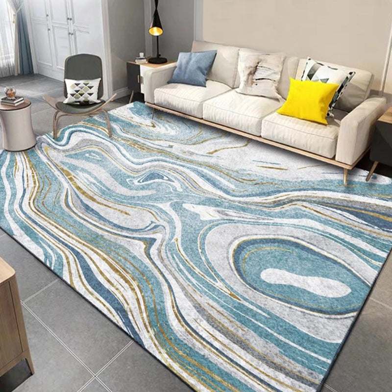 Novelty Watercolor Pattern Rug Swirl Stripe Multicolor Polyester Rug Washable Pet Friendly Non-Slip Area Rug for Living Room Clearhalo 'Area Rug' 'Modern' 'Rugs' Rug' 1725515