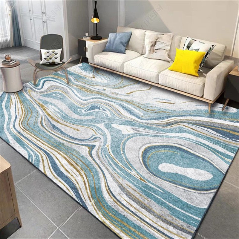 Novelty Watercolor Pattern Rug Swirl Stripe Multicolor Polyester Rug Washable Pet Friendly Non-Slip Area Rug for Living Room Light Blue Clearhalo 'Area Rug' 'Modern' 'Rugs' Rug' 1725519
