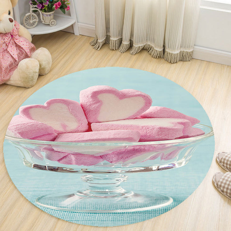 Children's Style Polyester Rug with 3D Food Pattern Multi-color Carpet Pet Friendly for Living Room Rosa Clearhalo 'Alfombra' 'Hogar' 1725570
