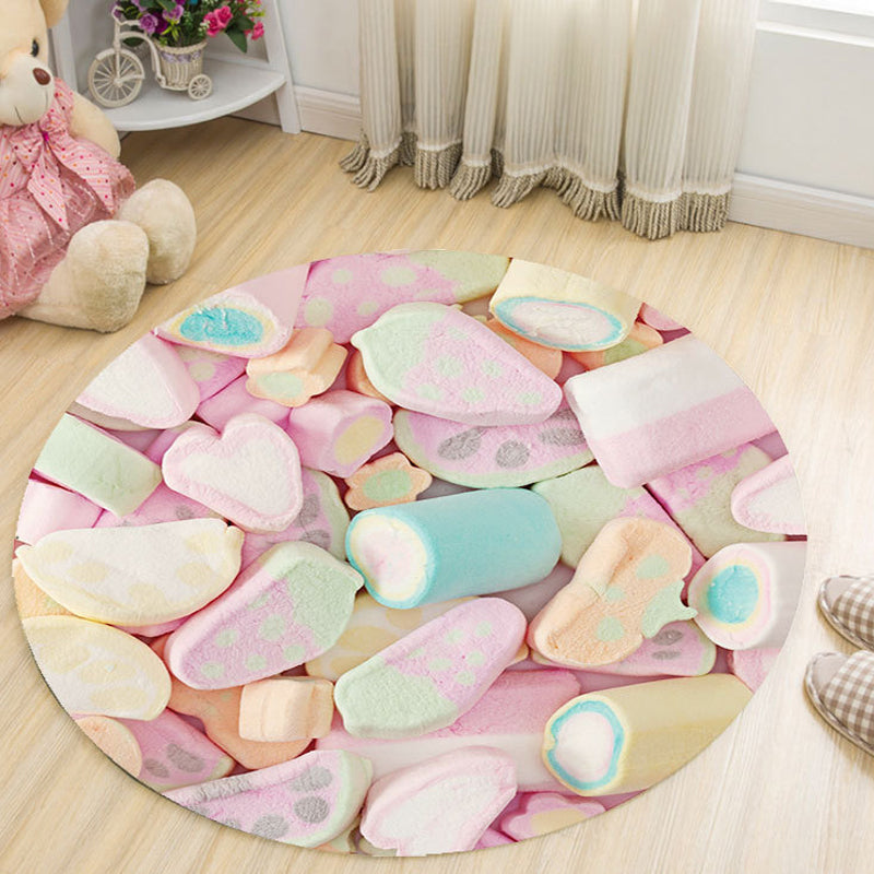 Children's Style Polyester Rug with 3D Food Pattern Multi-color Carpet Pet Friendly for Living Room Violeta Clearhalo 'Alfombra' 'Hogar' 1725572