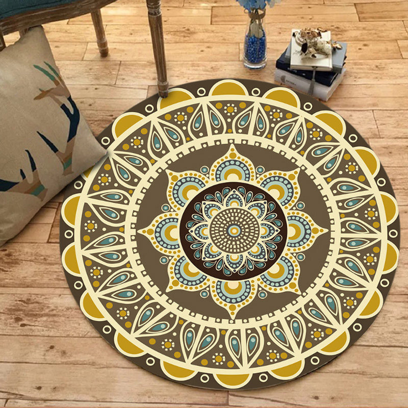 Moroccan Floral Pattern Rug Multicolor Synthetics Rug Washable Pet Friendly Non-Slip Area Rug for Bedroom Ginger Clearhalo 'Area Rug' 'Moroccan' 'Rugs' Rug' 1725623