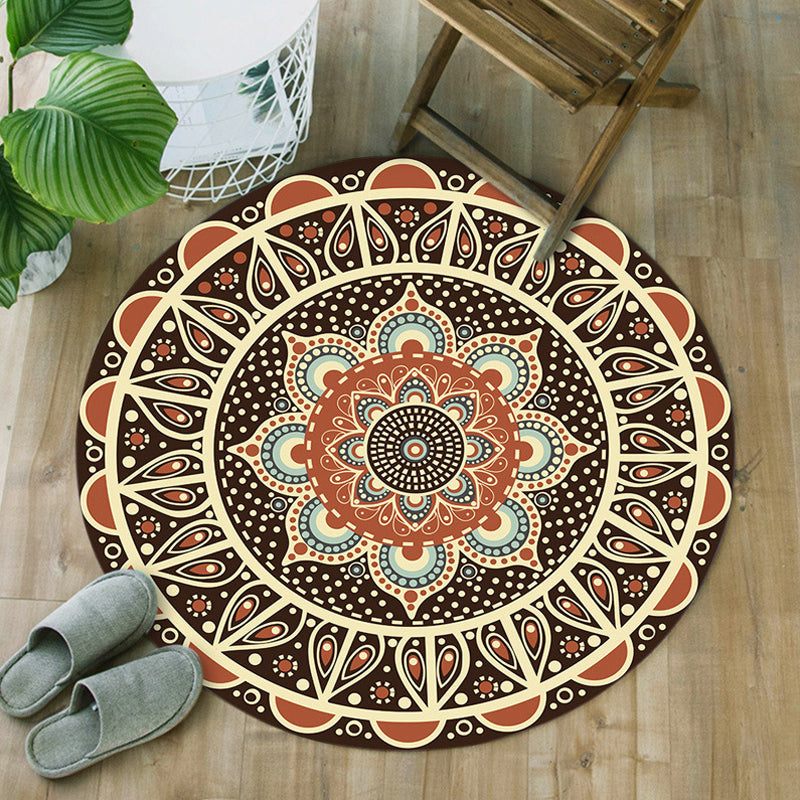 Moroccan Floral Pattern Rug Multicolor Synthetics Rug Washable Pet Friendly Non-Slip Area Rug for Bedroom Red Clearhalo 'Area Rug' 'Moroccan' 'Rugs' Rug' 1725625