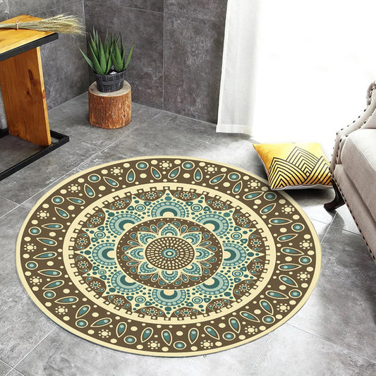Moroccan Floral Pattern Rug Multicolor Synthetics Rug Washable Pet Friendly Non-Slip Area Rug for Bedroom Sky Blue Clearhalo 'Area Rug' 'Moroccan' 'Rugs' Rug' 1725628