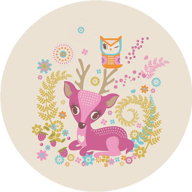 Cute Cartoon Animal Pattern Rug Beige and Red Kids Rug Polyester Pet Friendly Washable Area Rug for Nursery Clearhalo 'Area Rug' 'Rug' 1725665