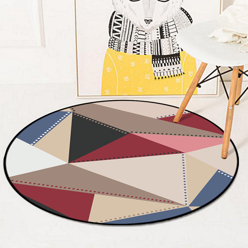 Colorful Geometric Pattern Rug Multicolor Modernist Rug Polyester Washable Pet Friendly Anti-Slip Carpet for Study Red Clearhalo 'Area Rug' 'Modern' 'Rugs' Rug' 1725716