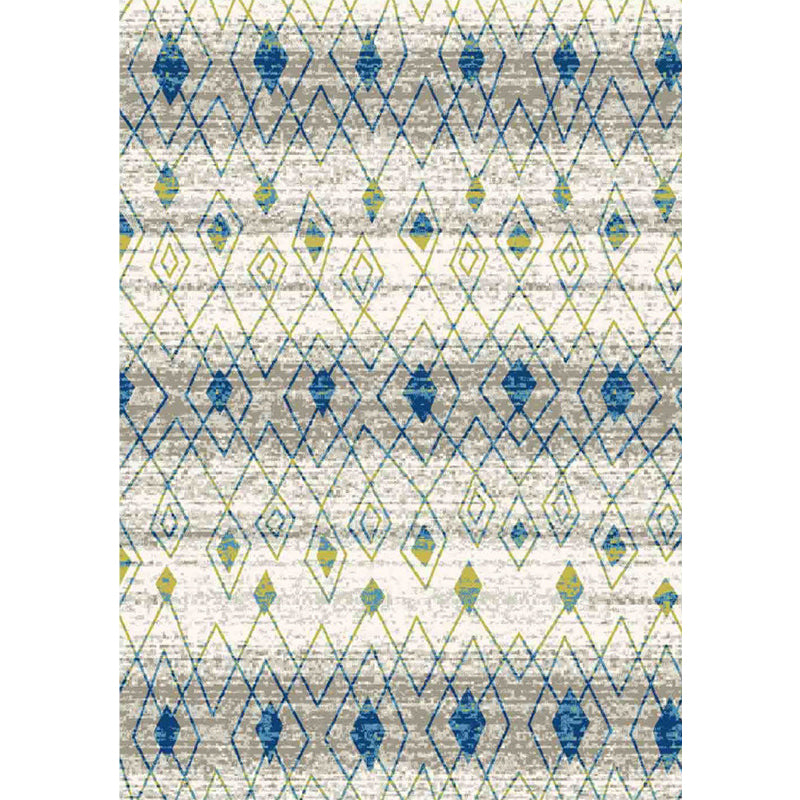 Vintage Tribal Pattern Rug Green and Blue Rug Polyester Washable Pet Friendly Anti-Slip Carpet for Living Room Clearhalo 'Area Rug' 'Moroccan' 'Rugs' Rug' 1725730