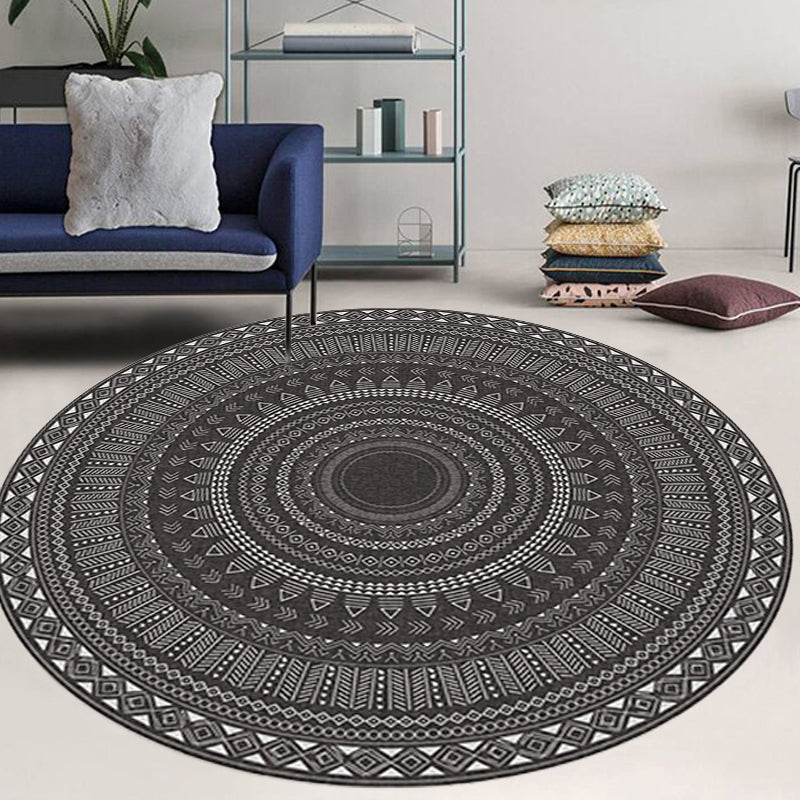 Bohemian Tribal Pattern Rug Grey Multicolor Polyester Rug Washable Pet Friendly Non-Slip Area Rug for Living Room Clearhalo 'Area Rug' 'Bohemian' 'Rugs' Rug' 1725769