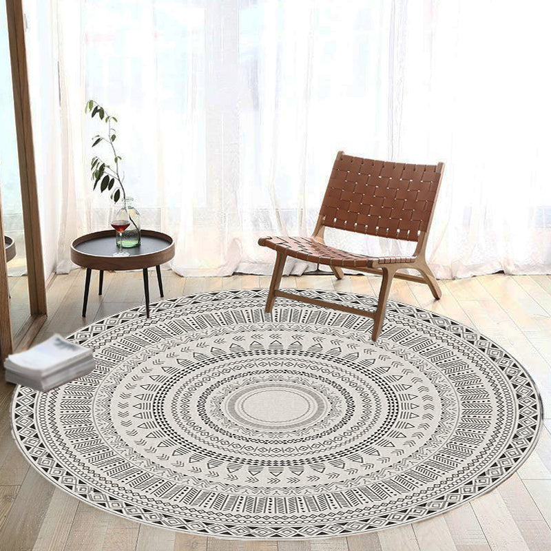Bohemian Tribal Pattern Rug Grey Multicolor Polyester Rug Washable Pet Friendly Non-Slip Area Rug for Living Room Clearhalo 'Area Rug' 'Bohemian' 'Rugs' Rug' 1725777