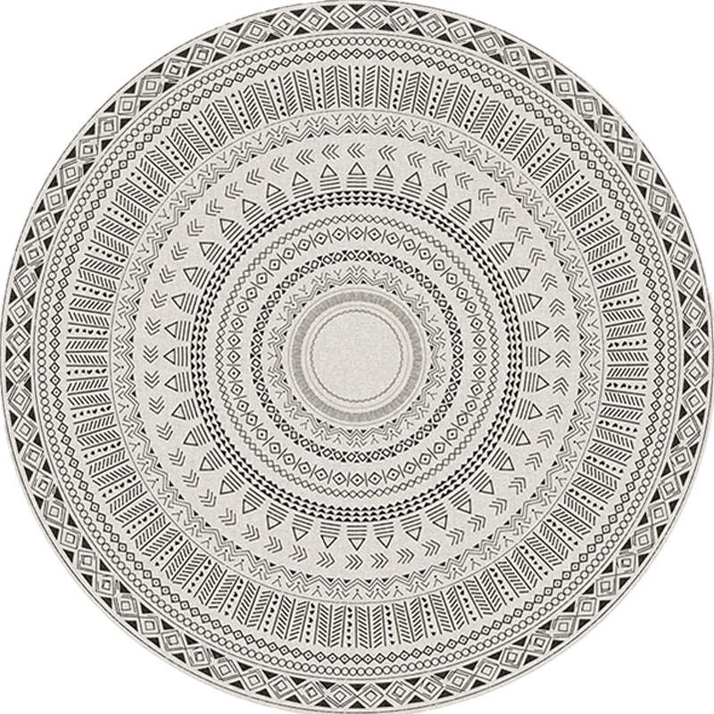 Bohemian Tribal Pattern Rug Grey Multicolor Polyester Rug Washable Pet Friendly Non-Slip Area Rug for Living Room Clearhalo 'Area Rug' 'Bohemian' 'Rugs' Rug' 1725778