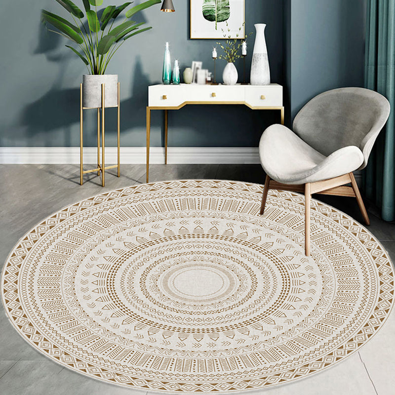 Bohemian Tribal Pattern Rug Grey Multicolor Polyester Rug Washable Pet Friendly Non-Slip Area Rug for Living Room Clearhalo 'Area Rug' 'Bohemian' 'Rugs' Rug' 1725780