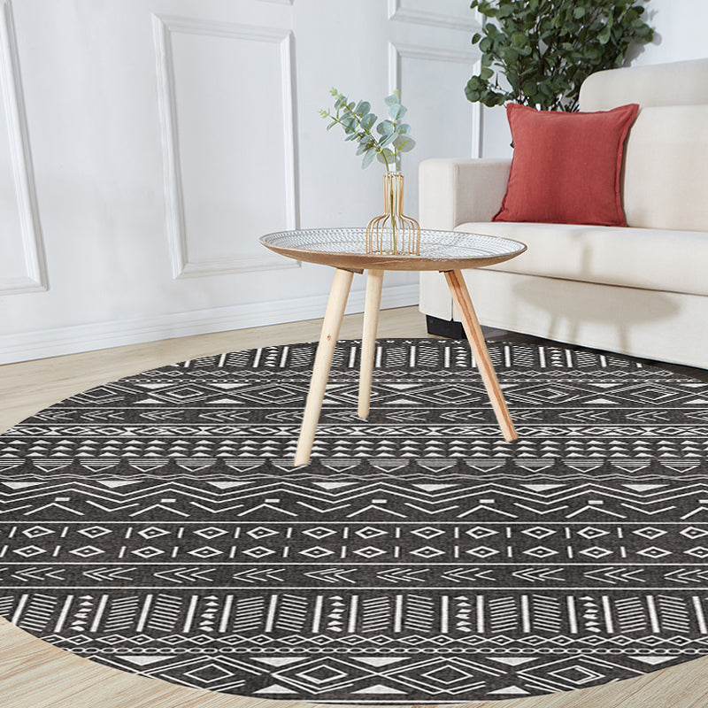 Bohemian Tribal Pattern Rug Grey Multicolor Polyester Rug Washable Pet Friendly Non-Slip Area Rug for Living Room Clearhalo 'Area Rug' 'Bohemian' 'Rugs' Rug' 1725786
