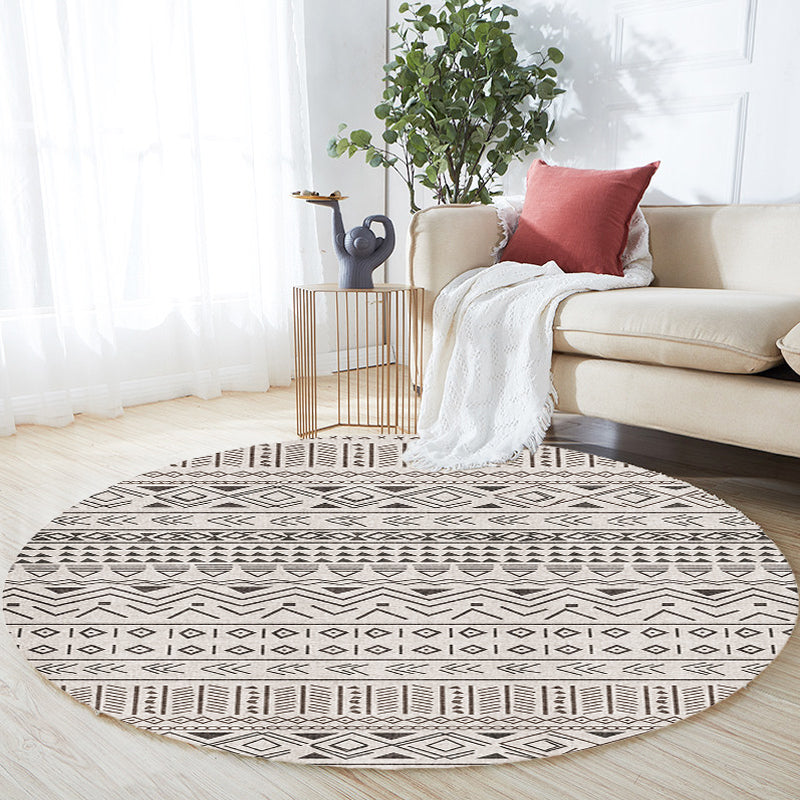 Bohemian Tribal Pattern Rug Grey Multicolor Polyester Rug Washable Pet Friendly Non-Slip Area Rug for Living Room Grey Clearhalo 'Area Rug' 'Bohemian' 'Rugs' Rug' 1725788