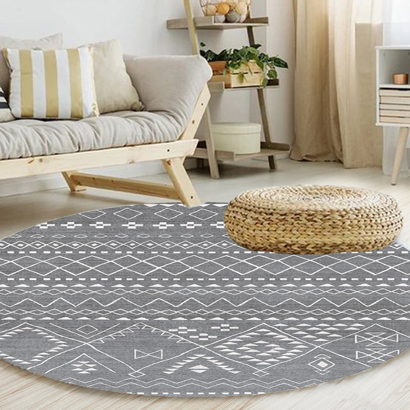 Bohemian Tribal Pattern Rug Grey Multicolor Polyester Rug Washable Pet Friendly Non-Slip Area Rug for Living Room Clearhalo 'Area Rug' 'Bohemian' 'Rugs' Rug' 1725795