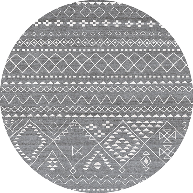 Bohemian Tribal Pattern Rug Grey Multicolor Polyester Rug Washable Pet Friendly Non-Slip Area Rug for Living Room Clearhalo 'Area Rug' 'Bohemian' 'Rugs' Rug' 1725796