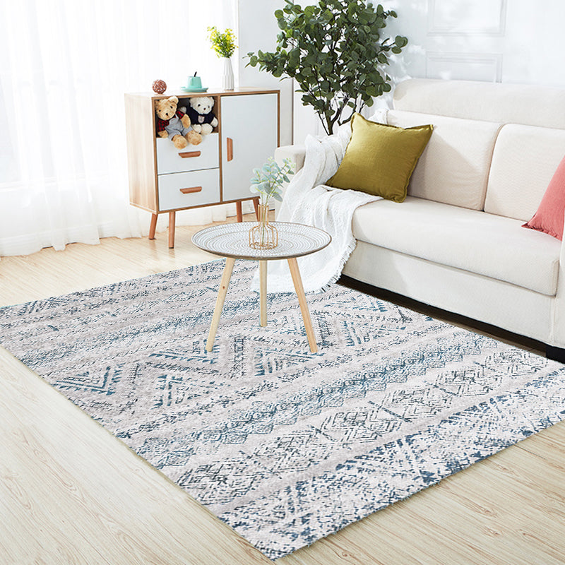 Retro Striped Pattern Rug Grey Polyester Rug Washable Pet Friendly Anti-Slip Carpet for Living Room Clearhalo 'Area Rug' 'Rugs' 'Shabby Chic' Rug' 1725848