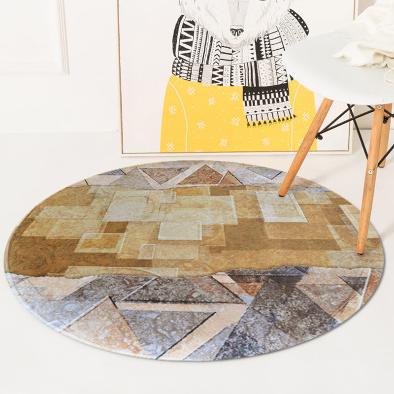 Contemporary Geometric Pattern Rug Yellow and Black Polyester Rug Washable Pet Friendly Non-Slip Area Rug for Living Room Yellow Clearhalo 'Area Rug' 'Modern' 'Rugs' Rug' 1725870