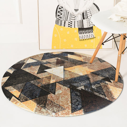 Contemporary Geometric Pattern Rug Yellow and Black Polyester Rug Washable Pet Friendly Non-Slip Area Rug for Living Room Black Clearhalo 'Area Rug' 'Modern' 'Rugs' Rug' 1725876