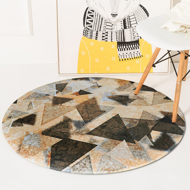 Contemporary Geometric Pattern Rug Yellow and Black Polyester Rug Washable Pet Friendly Non-Slip Area Rug for Living Room Light Yellow Clearhalo 'Area Rug' 'Modern' 'Rugs' Rug' 1725878