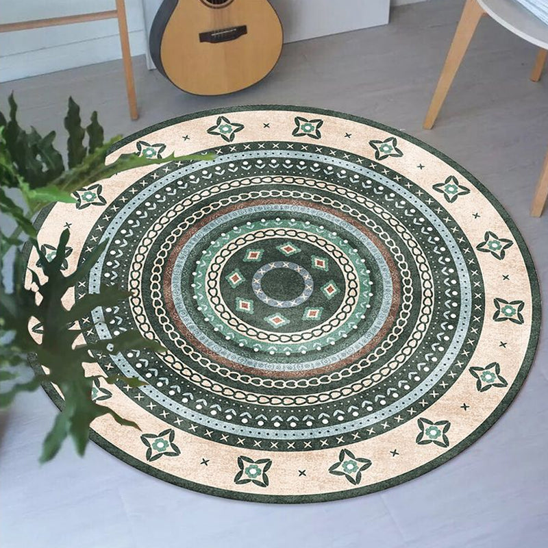 Moroccan Tribal Circles Pattern Rug Multicolor Bohemian Rug Polyester Pet Friendly Non-Slip Backing Washable Area Rug for Living Room Clearhalo 'Area Rug' 'Moroccan' 'Rugs' Rug' 1725896
