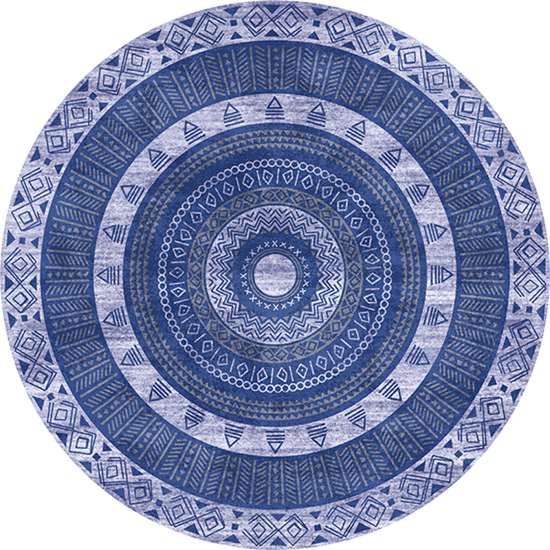 Moroccan Tribal Circles Pattern Rug Multicolor Bohemian Rug Polyester Pet Friendly Non-Slip Backing Washable Area Rug for Living Room Clearhalo 'Area Rug' 'Moroccan' 'Rugs' Rug' 1725900