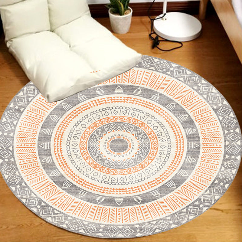Moroccan Tribal Circles Pattern Rug Multicolor Bohemian Rug Polyester Pet Friendly Non-Slip Backing Washable Area Rug for Living Room Clearhalo 'Area Rug' 'Moroccan' 'Rugs' Rug' 1725902