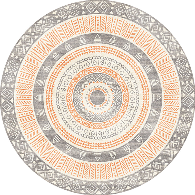 Moroccan Tribal Circles Pattern Rug Multicolor Bohemian Rug Polyester Pet Friendly Non-Slip Backing Washable Area Rug for Living Room Clearhalo 'Area Rug' 'Moroccan' 'Rugs' Rug' 1725903