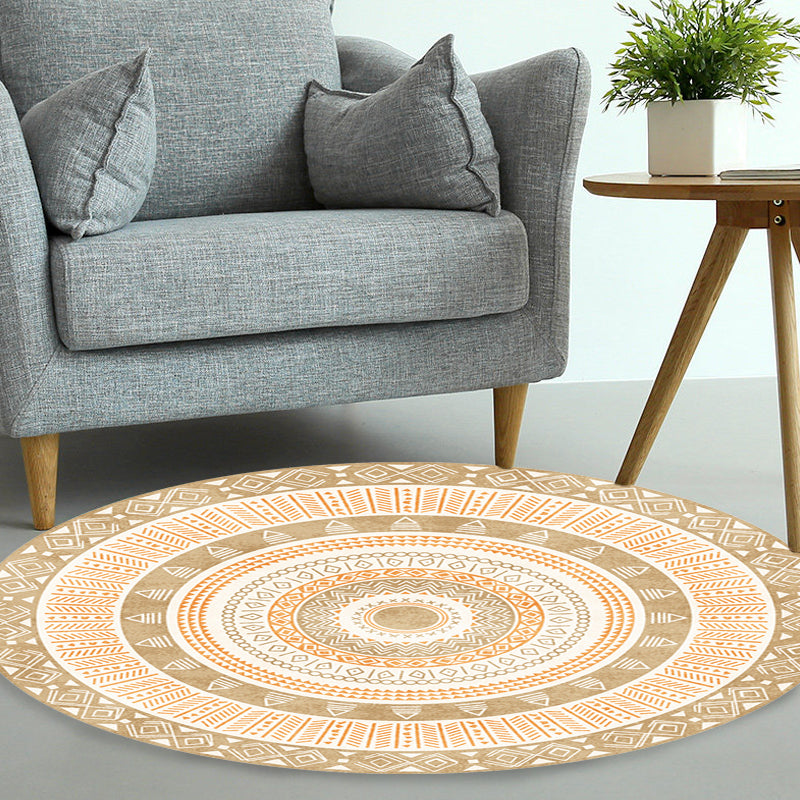 Moroccan Tribal Circles Pattern Rug Multicolor Bohemian Rug Polyester Pet Friendly Non-Slip Backing Washable Area Rug for Living Room Clearhalo 'Area Rug' 'Moroccan' 'Rugs' Rug' 1725905