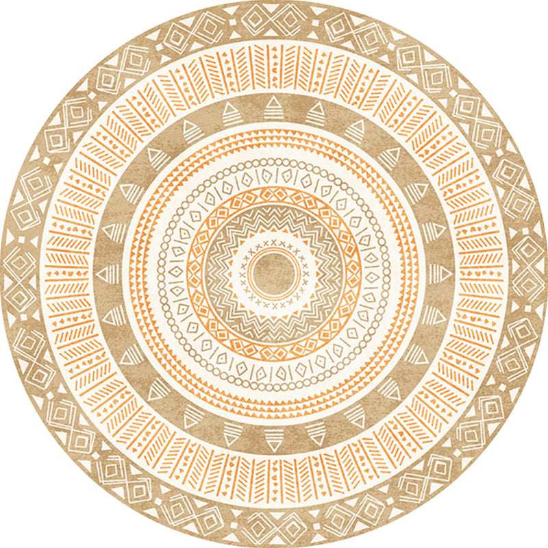 Moroccan Tribal Circles Pattern Rug Multicolor Bohemian Rug Polyester Pet Friendly Non-Slip Backing Washable Area Rug for Living Room Clearhalo 'Area Rug' 'Moroccan' 'Rugs' Rug' 1725906