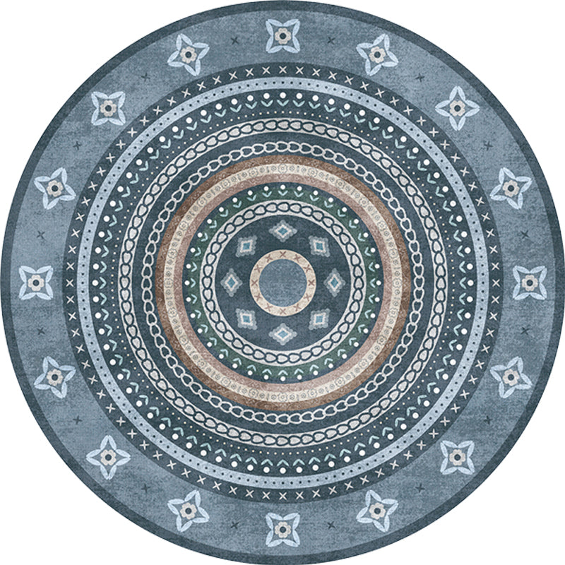 Moroccan Tribal Circles Pattern Rug Multicolor Bohemian Rug Polyester Pet Friendly Non-Slip Backing Washable Area Rug for Living Room Clearhalo 'Area Rug' 'Moroccan' 'Rugs' Rug' 1725912