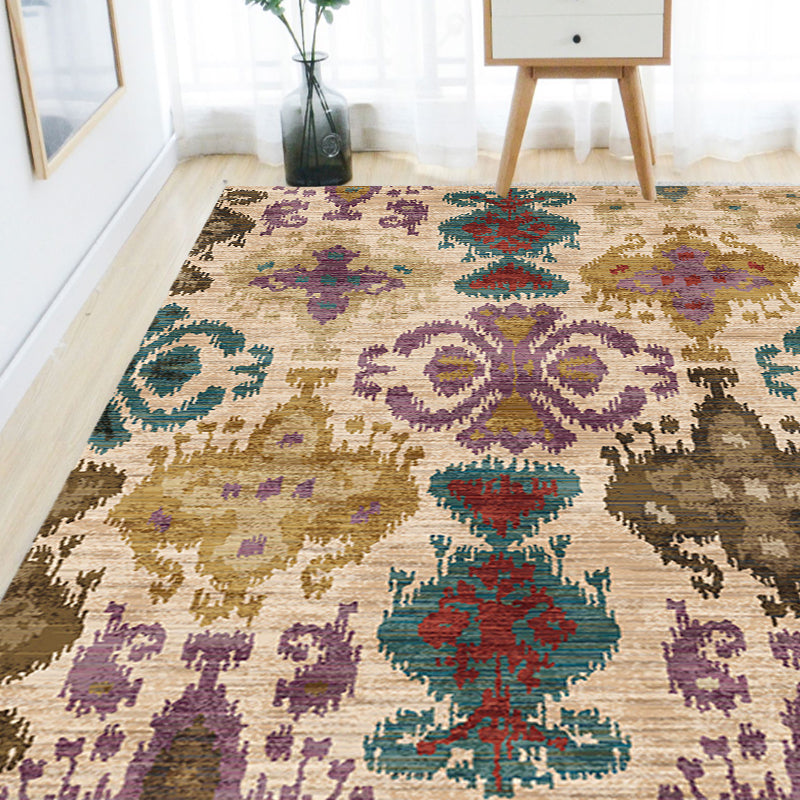 Vintage Tribal Pattern Rug Multicolor Rug Polyester Machine Washable Pet Friendly Anti-Slip Carpet for Living Room Clearhalo 'Area Rug' 'Moroccan' 'Rugs' Rug' 1725983