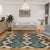 Vintage Tribal Pattern Rug Multicolor Rug Polyester Machine Washable Pet Friendly Anti-Slip Carpet for Living Room Aqua Clearhalo 'Area Rug' 'Moroccan' 'Rugs' Rug' 1725985
