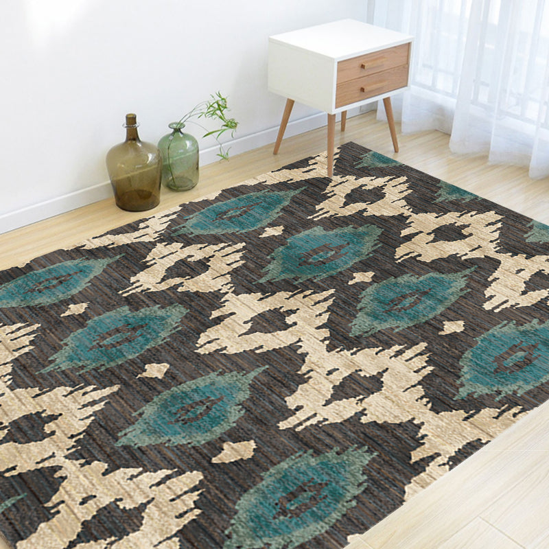 Vintage Tribal Pattern Rug Multicolor Rug Polyester Machine Washable Pet Friendly Anti-Slip Carpet for Living Room Clearhalo 'Area Rug' 'Moroccan' 'Rugs' Rug' 1725986