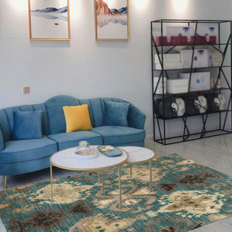 Vintage Tribal Pattern Rug Multicolor Rug Polyester Machine Washable Pet Friendly Anti-Slip Carpet for Living Room Clearhalo 'Area Rug' 'Moroccan' 'Rugs' Rug' 1725989