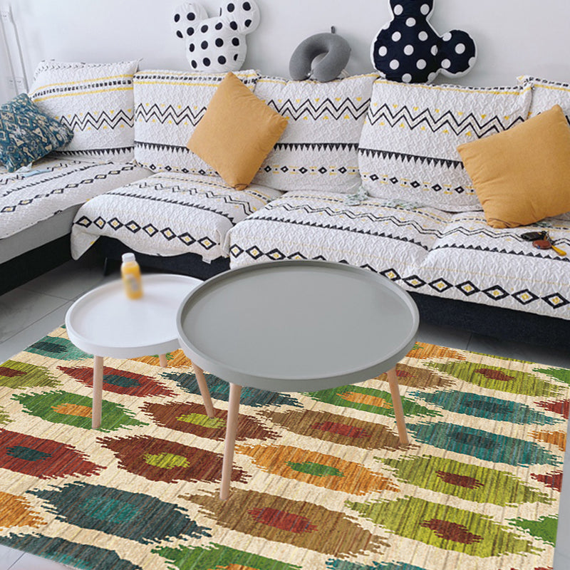 Vintage Tribal Pattern Rug Multicolor Rug Polyester Machine Washable Pet Friendly Anti-Slip Carpet for Living Room Clearhalo 'Area Rug' 'Moroccan' 'Rugs' Rug' 1725991