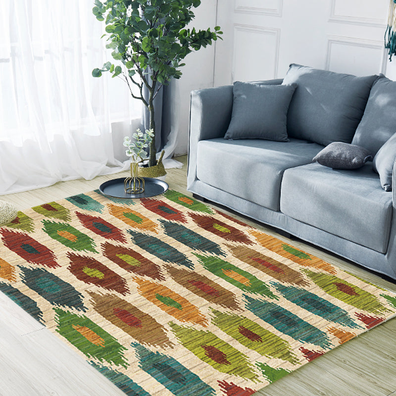 Vintage Tribal Pattern Rug Multicolor Rug Polyester Machine Washable Pet Friendly Anti-Slip Carpet for Living Room Clearhalo 'Area Rug' 'Moroccan' 'Rugs' Rug' 1725992
