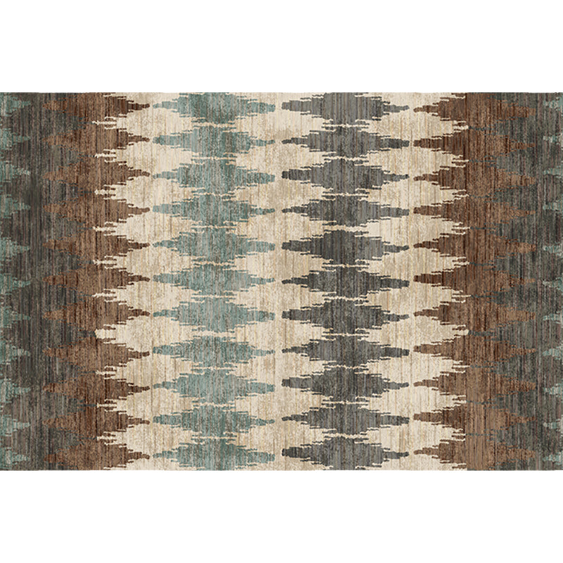 Vintage Tribal Pattern Rug Multicolor Rug Polyester Machine Washable Pet Friendly Anti-Slip Carpet for Living Room Clearhalo 'Area Rug' 'Moroccan' 'Rugs' Rug' 1725996