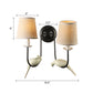 Nursing Room Tapered Shade Wall Light Fabric Traditional White Wall Sconce with Pigeon Decoration Clearhalo 'Wall Lamps & Sconces' 'Wall Lights' Lighting' 172603