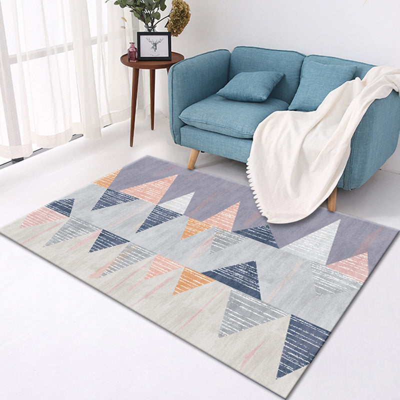 Stylish Geometric Pattern Rug Multicolor Contemporary Rug Polyester Pet Friendly Non-Slip Backing Washable Area Rug for Living Room Purple Clearhalo 'Area Rug' 'Modern' 'Rugs' Rug' 1726030