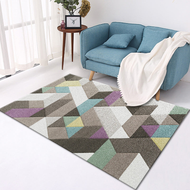 Stylish Geometric Pattern Rug Multicolor Contemporary Rug Polyester Pet Friendly Non-Slip Backing Washable Area Rug for Living Room Brown Clearhalo 'Area Rug' 'Modern' 'Rugs' Rug' 1726037