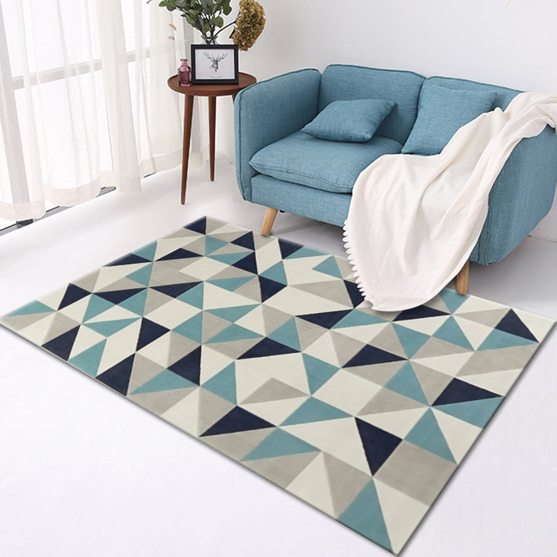 Stylish Geometric Pattern Rug Multicolor Contemporary Rug Polyester Pet Friendly Non-Slip Backing Washable Area Rug for Living Room Green Clearhalo 'Area Rug' 'Modern' 'Rugs' Rug' 1726038