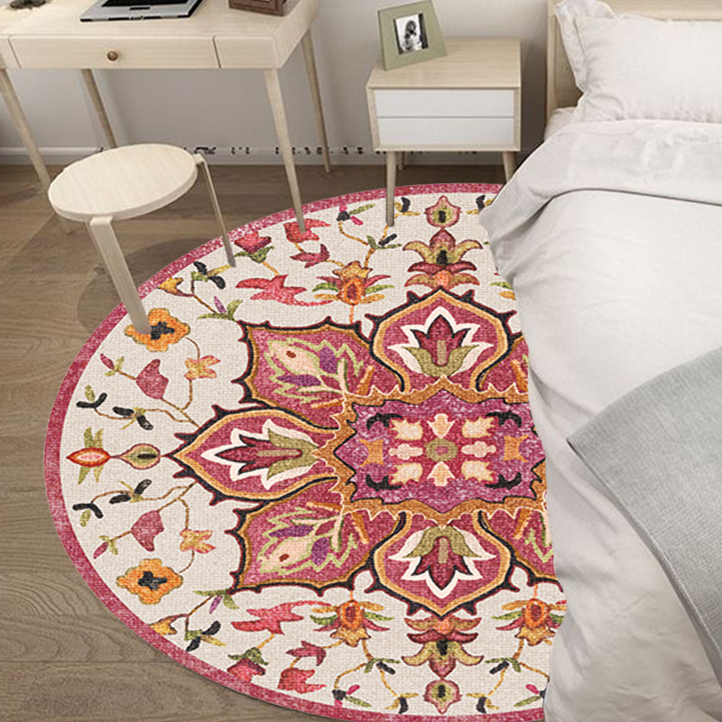 Moroccan Tribal Floral Pattern Rug Multicolor Polyester Rug Washable Pet Friendly Non-Slip Area Rug for Living Room Clearhalo 'Area Rug' 'Moroccan' 'Rugs' Rug' 1726048
