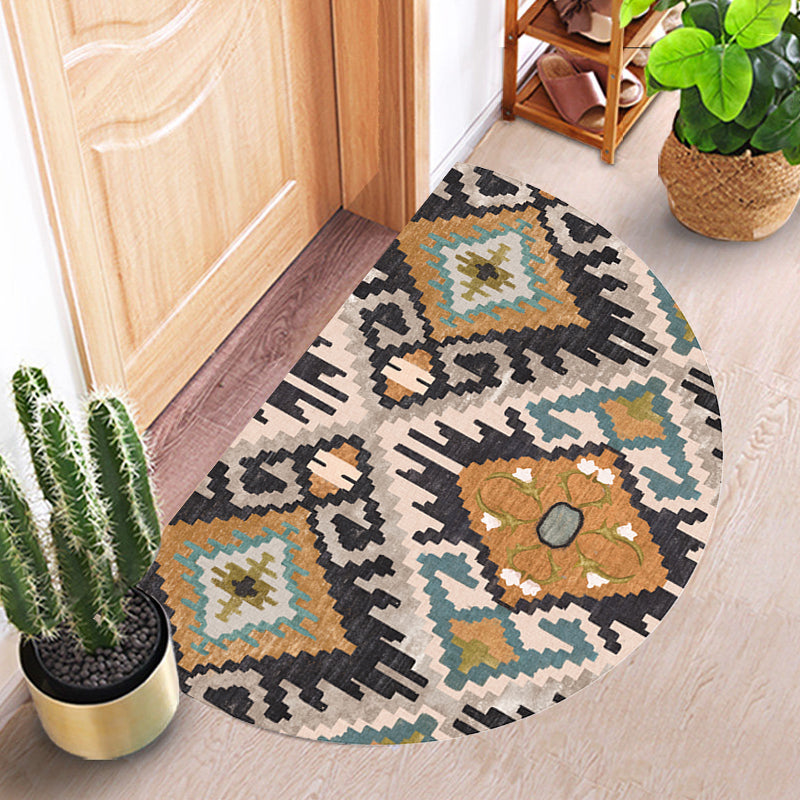 Moroccan Tribal Floral Pattern Rug Multicolor Polyester Rug Washable Pet Friendly Non-Slip Area Rug for Living Room Yellow Clearhalo 'Area Rug' 'Moroccan' 'Rugs' Rug' 1726067